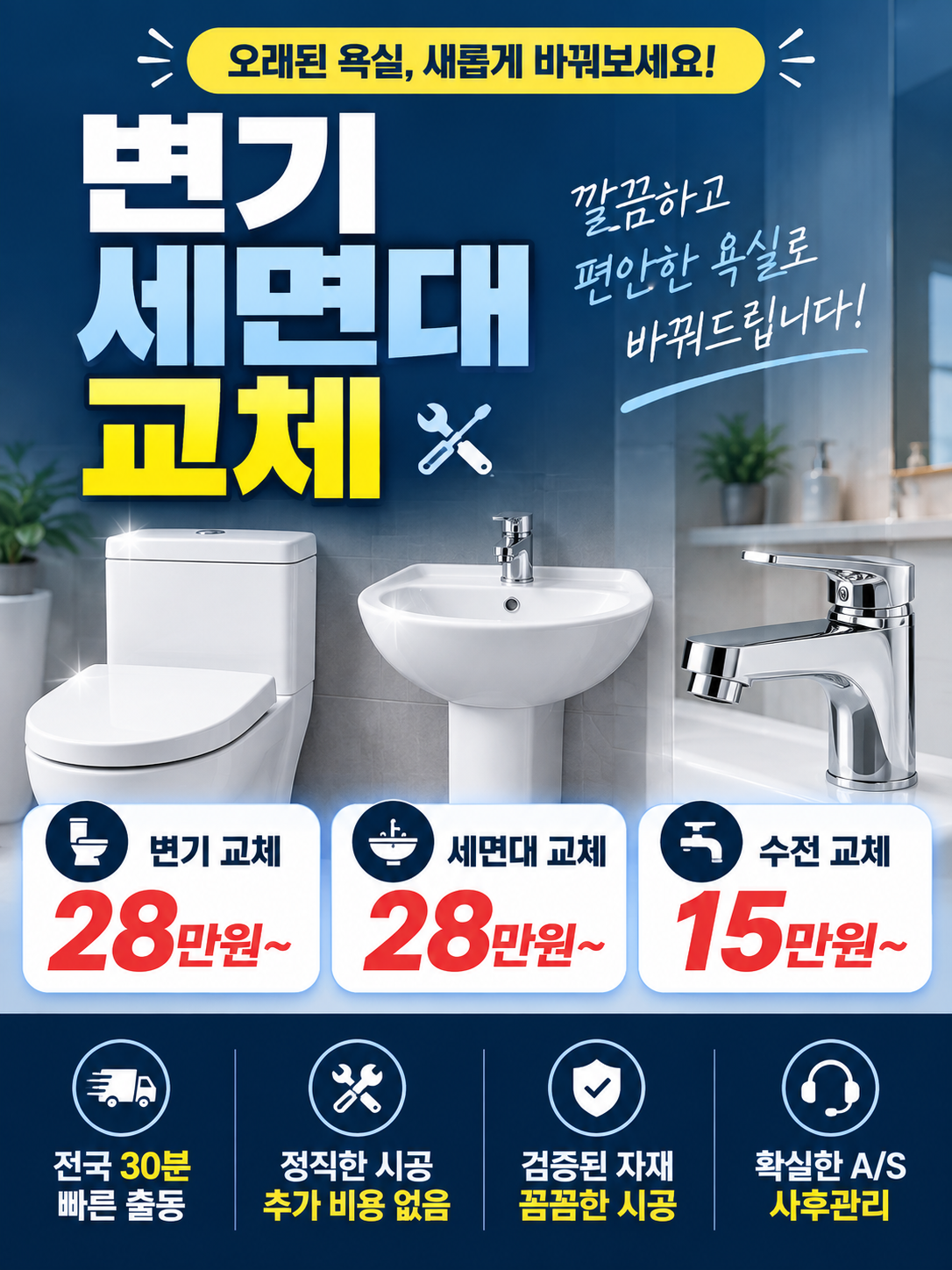 변기·세면·수전 교체